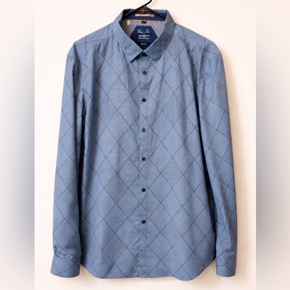 Point Zero Other - Point Zero Blue/Grey Checkered Button-Down Shirt Size XXL - Neck 17.5-18